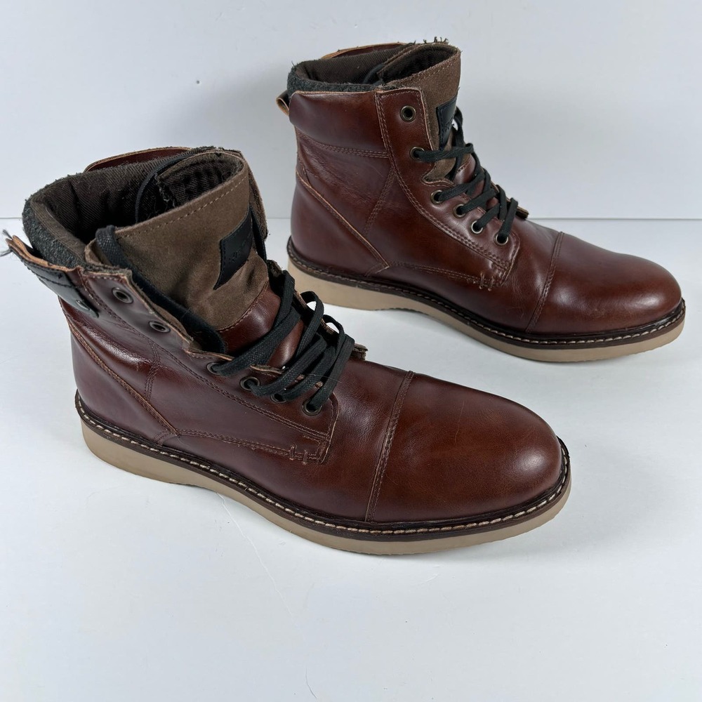 RED TAPE Mens 8.5 Cognac Brown Leather Boots